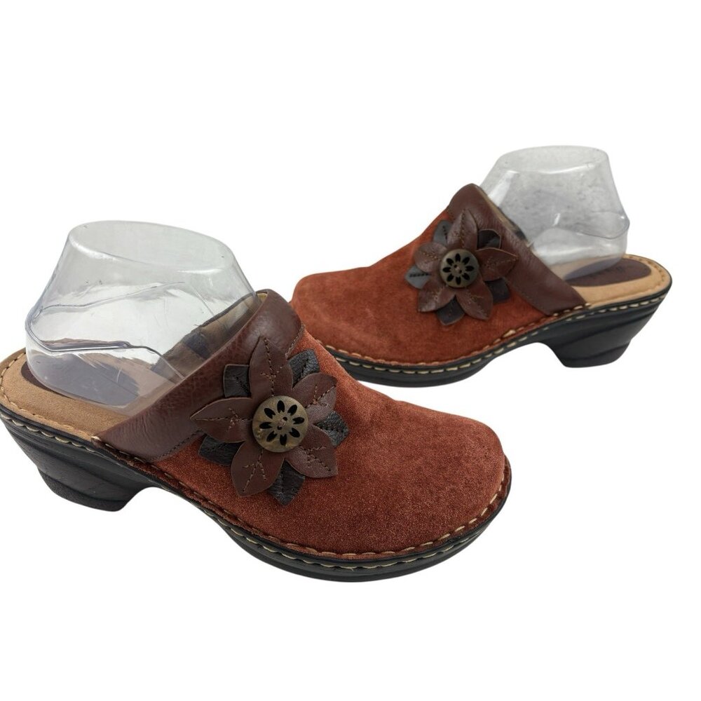 Softspots Lara Clogs Womens Size 9.5W Rust Suede Leather Comfort Casual Boho - Picture 5 of 12